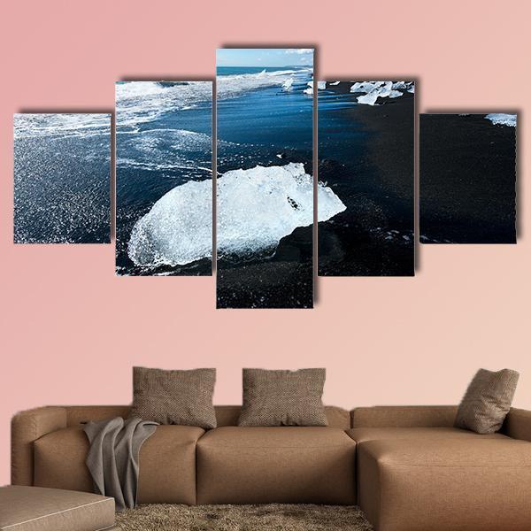 Beach In The South Of Iceland – Nature Canvas Wall Art