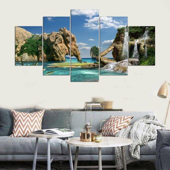 Beach Large Fantasy Island – Nature Canvas Wall Art