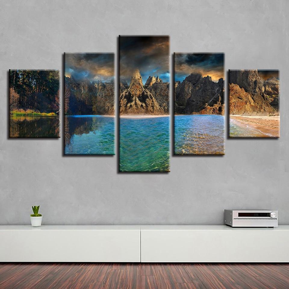 Beach Mountain – Nature Canvas Wall Art