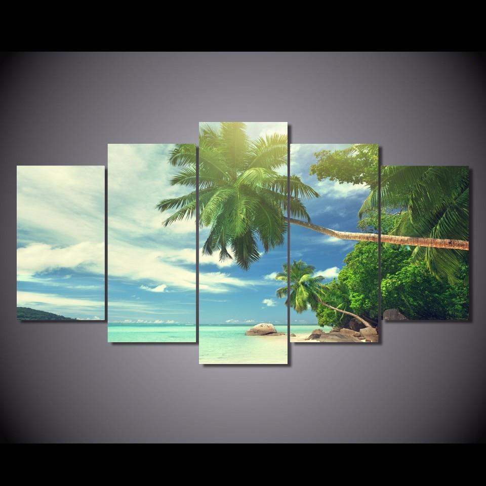 Beach Palm Beach Clouds – Nature Canvas Wall Art
