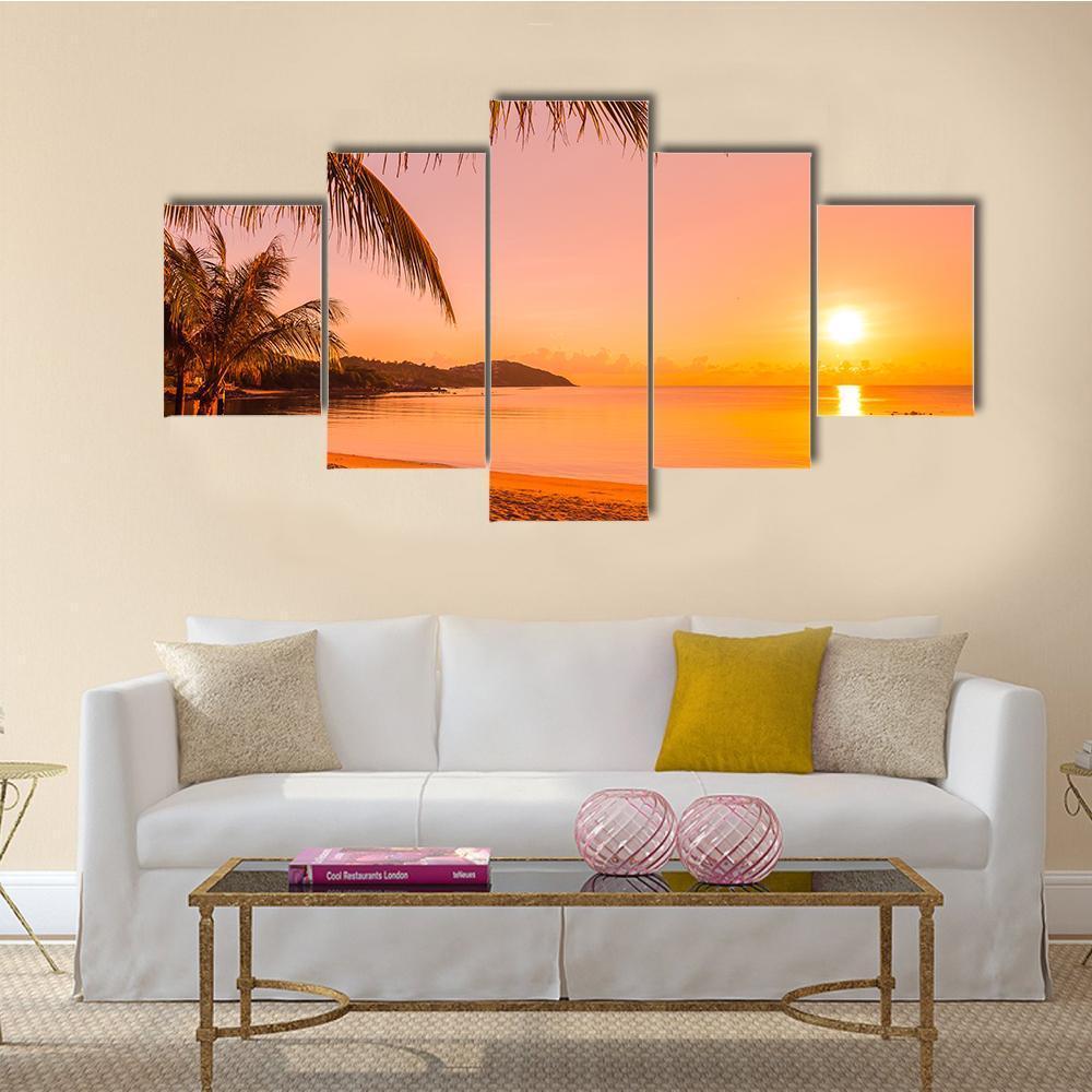 Beach Sea And Ocean At Sunrise Time – Nature Canvas Wall Art