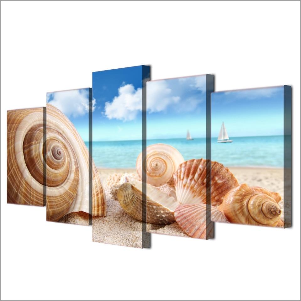 Beach Sea Shells Conch – Space Canvas Wall Art