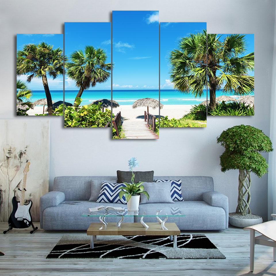 Beach Seascape Coconut Grove – Nature Canvas Wall Art