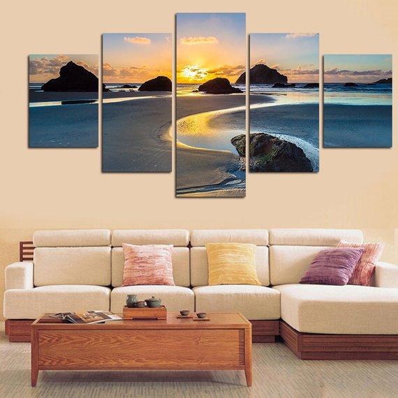 Beach Shores Sunset 5 – Nature Canvas Wall Art