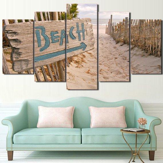 Beach Sign – Nature Canvas Wall Art