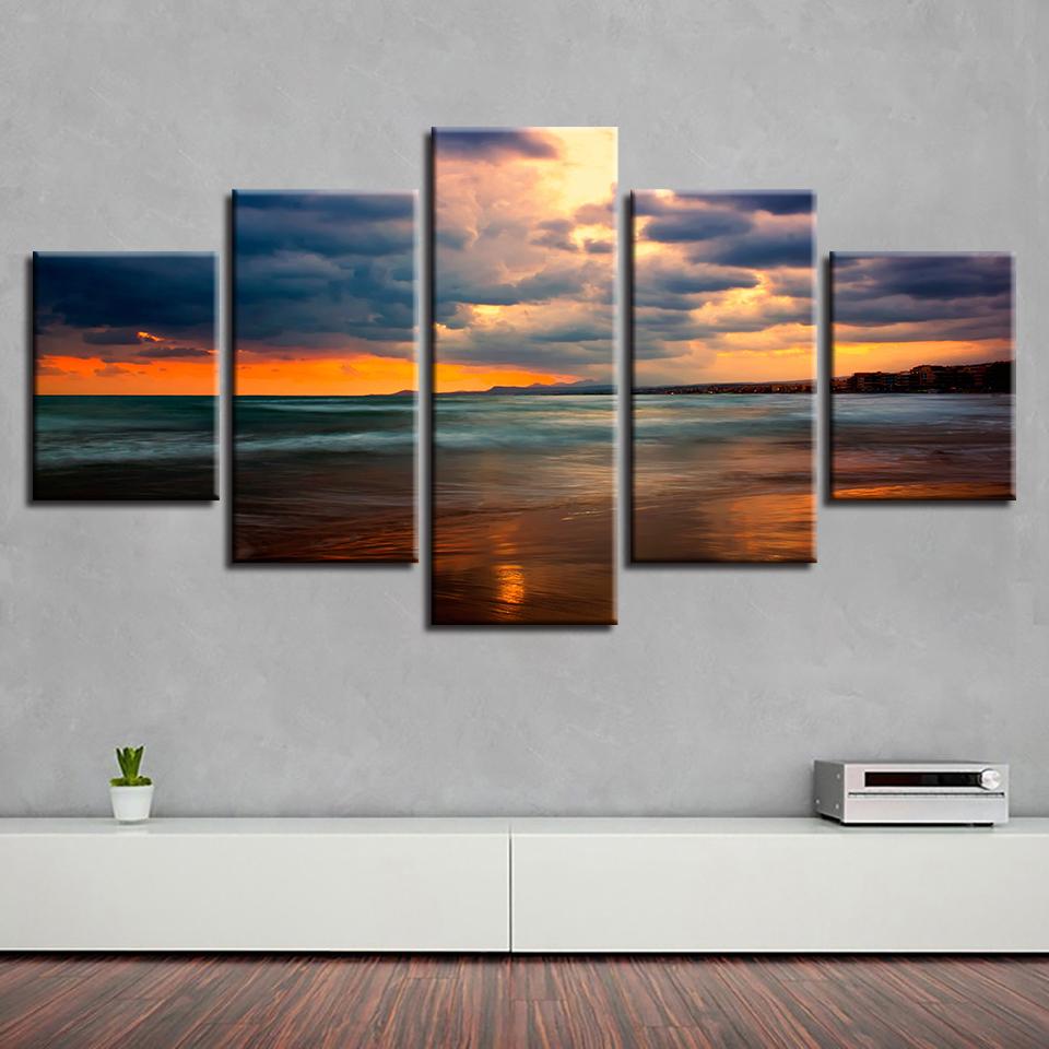 Beach Sunset 5 – Space Canvas Wall Art