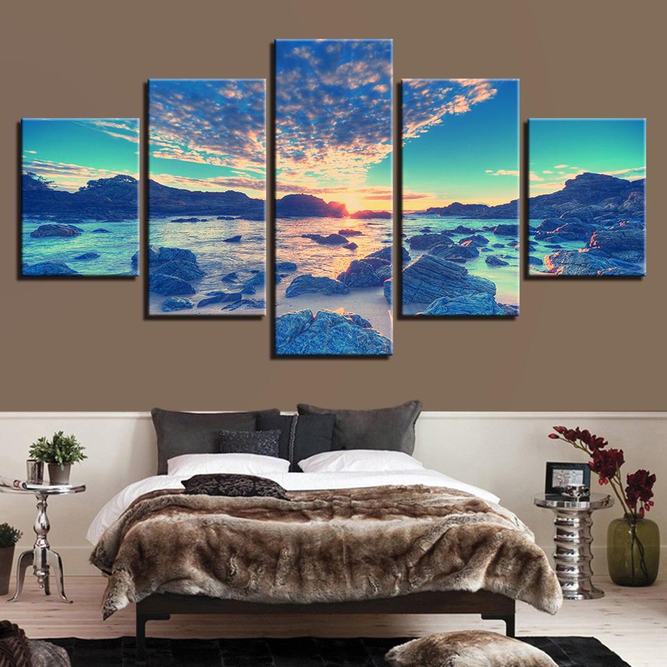 Beach Wave Reef Stones – Space Canvas Wall Art