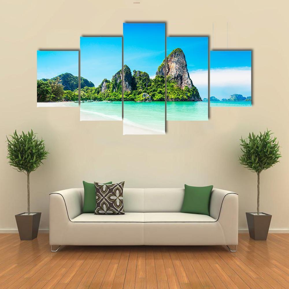 Beach With High Mountains – Nature Canvas Wall Art