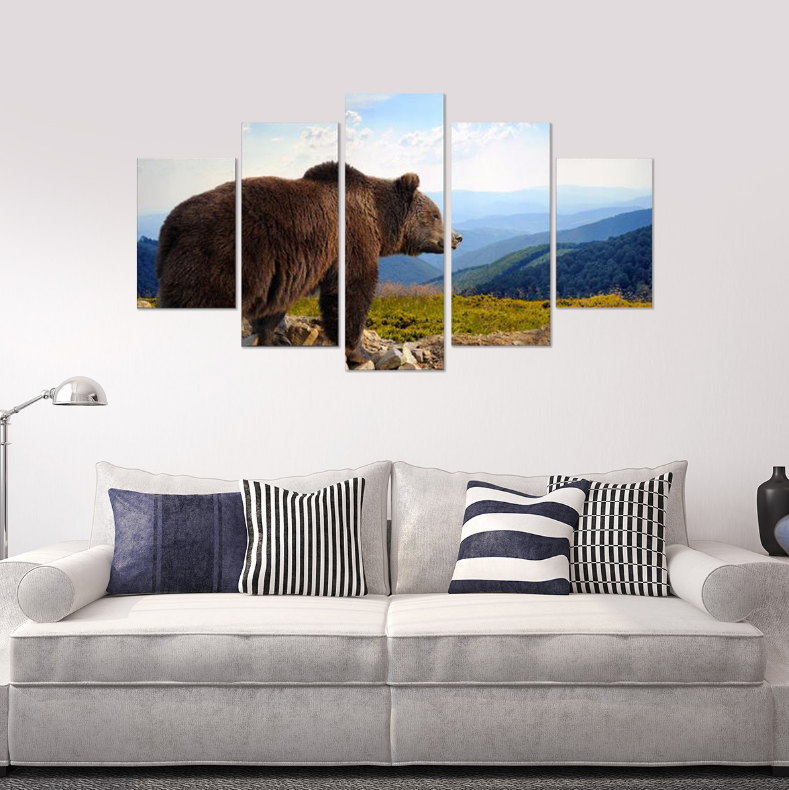 Bear In The Mountain – Animal Canvas Wall Art