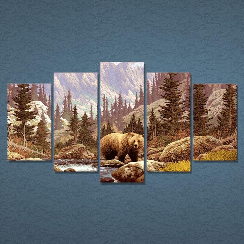 Bear In Wild Forest – Animal Canvas Wall Art