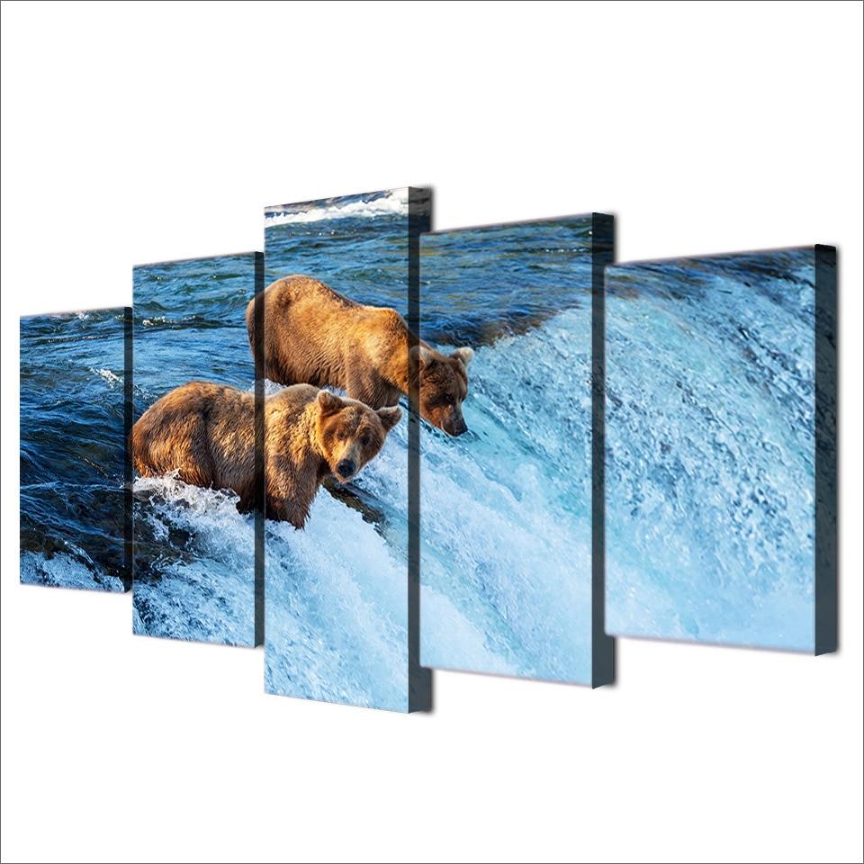 Bear River 1 – Animal Canvas Wall Art