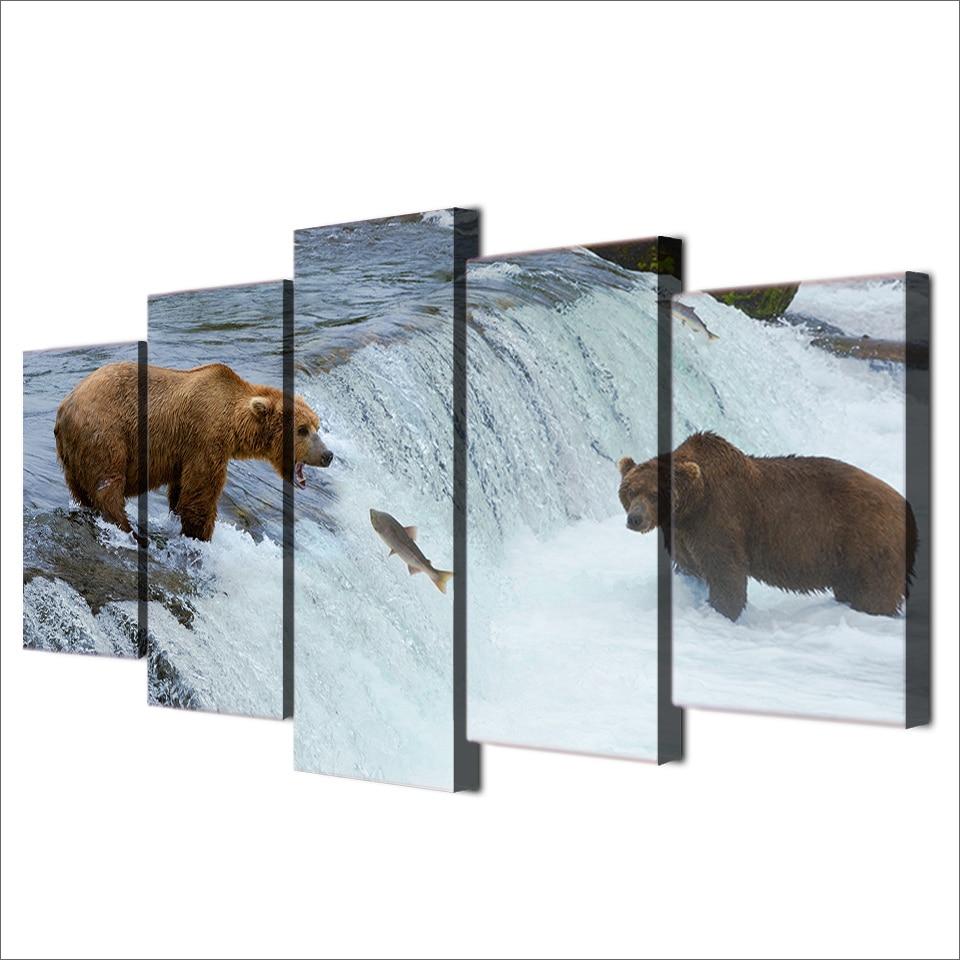 Bear River – Animal Canvas Wall Art