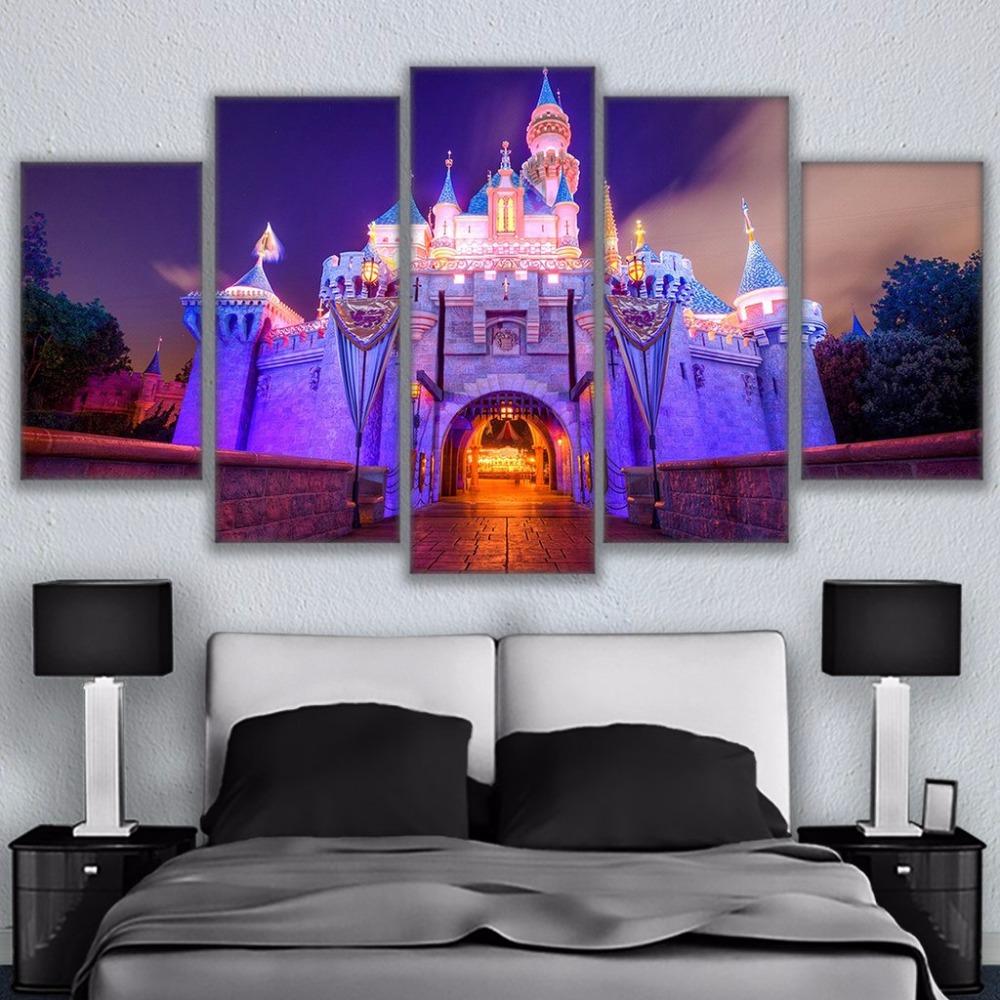 Beautiful Amusement Park Castle – Nature Canvas Wall Art