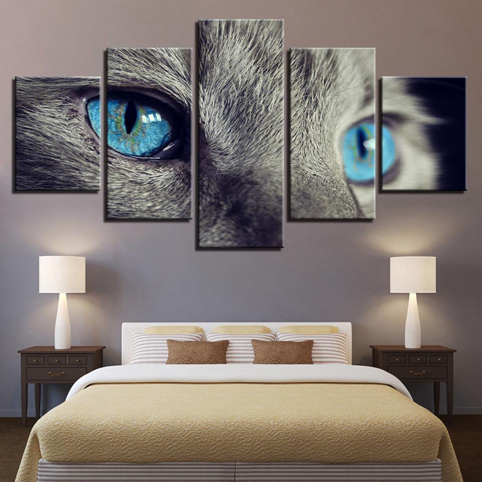 Beautiful Animal Blue Eyes Cat – Animal Canvas Wall Art
