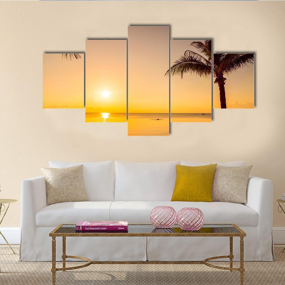 Beautiful Beach Sea At Sunrise Time – Nature Canvas Wall Art