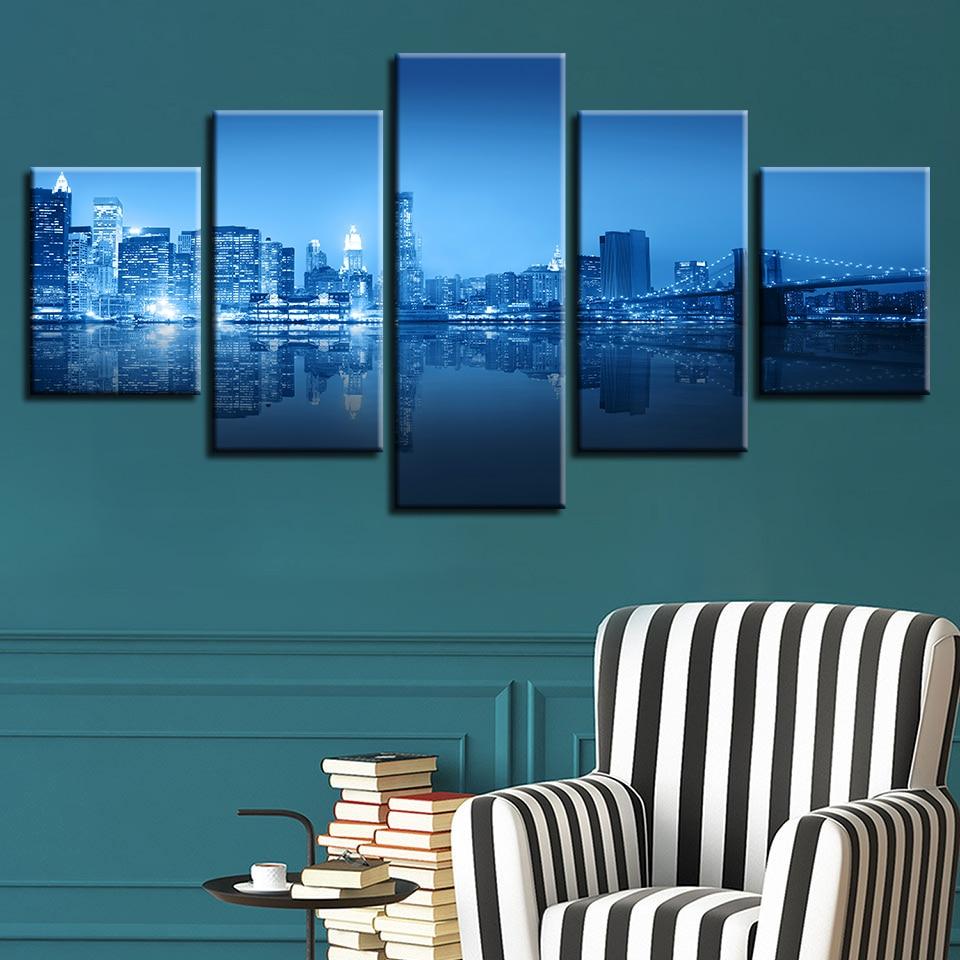 Beautiful Brooklyn Bridge City Building – Nature Canvas Wall Art