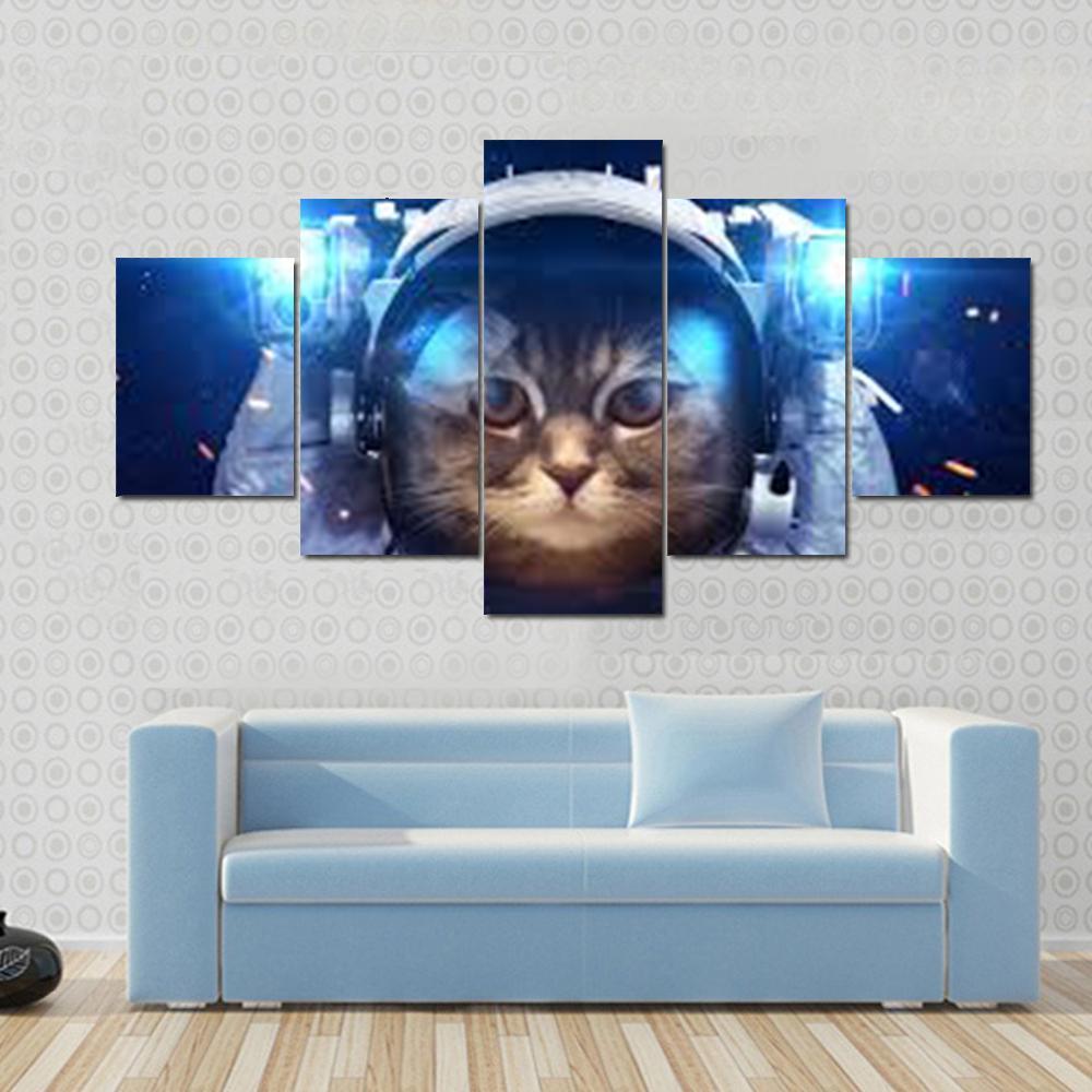 Beautiful Cat In Outer Space – Animal Canvas Wall Art