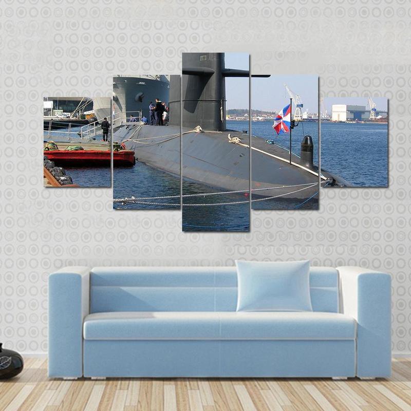 Beautiful Docked Submarine – Automative Canvas Wall Art