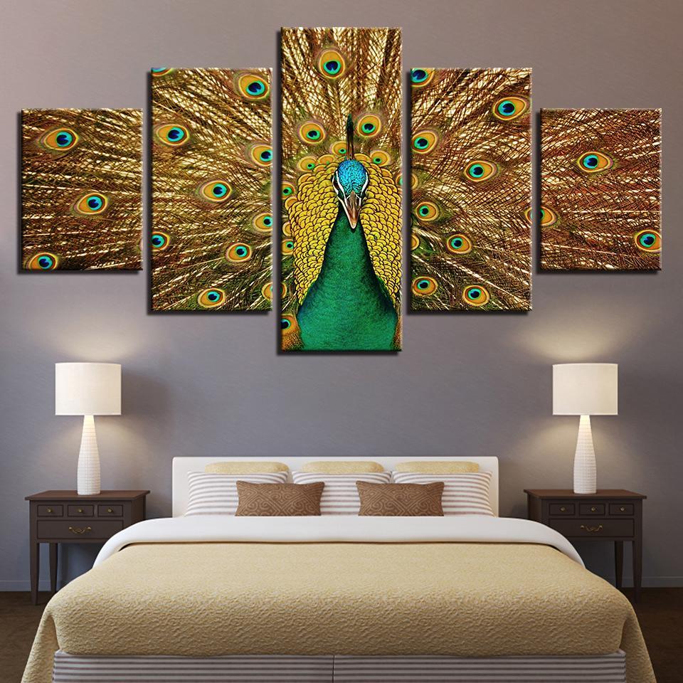 Beautiful Green Peacock – Animal Canvas Wall Art