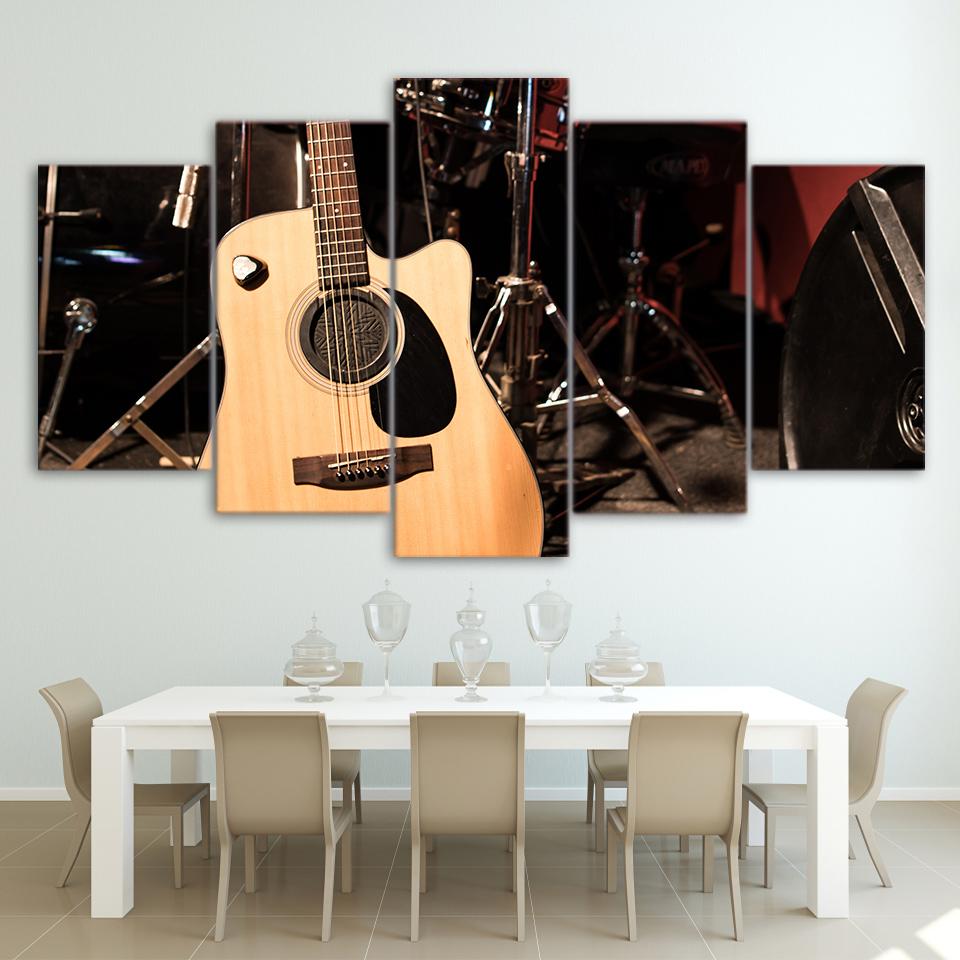 Beautiful Guitar Music Perform – Music Canvas Wall Art