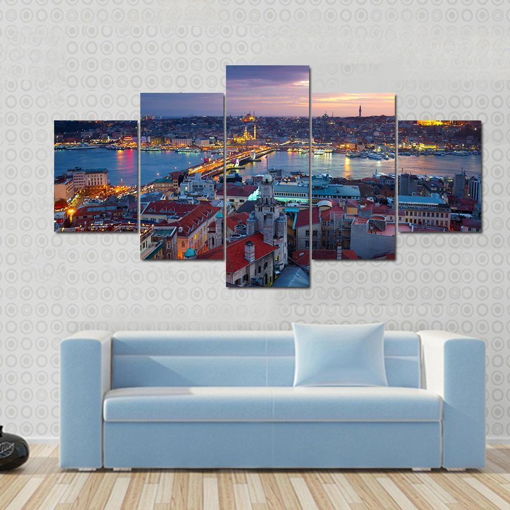Beautiful Istanbul Sunset Panorama – Nature Canvas Wall Art