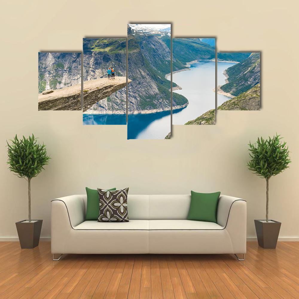 Beautiful Lake And Mountain In Norway – Nature Canvas Wall Art