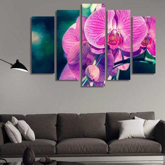 Beautiful Orchid Flower In A Garden At Spring Day – Nature Canvas Wall Art