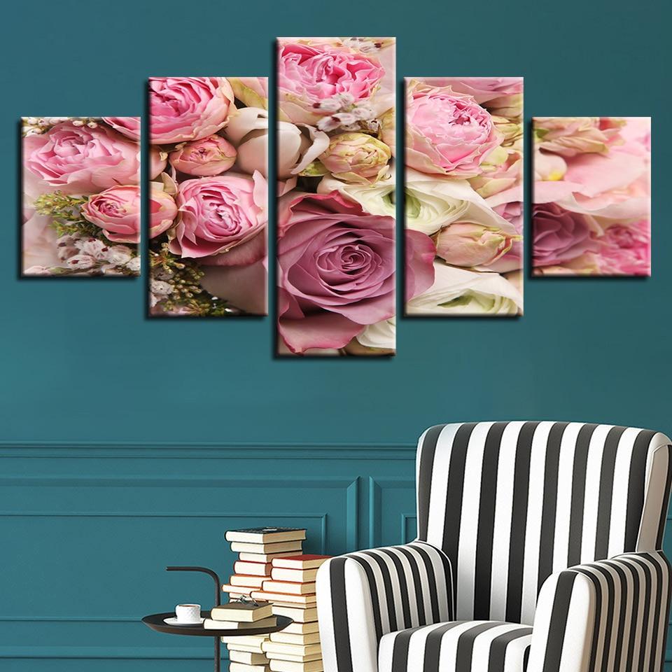 Beautiful Pink White Rose Flower Still Life 01 – Nature Canvas Wall Art