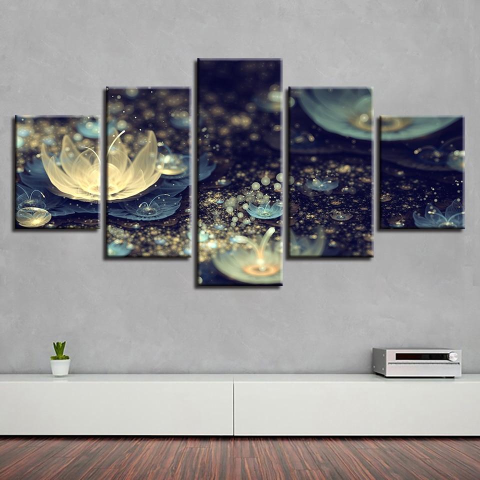Beautiful River Lantern Night – Nature Canvas Wall Art