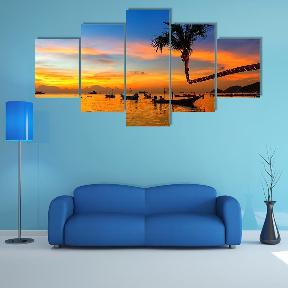 Beautiful Sunset On The Beach – Nature Canvas Wall Art
