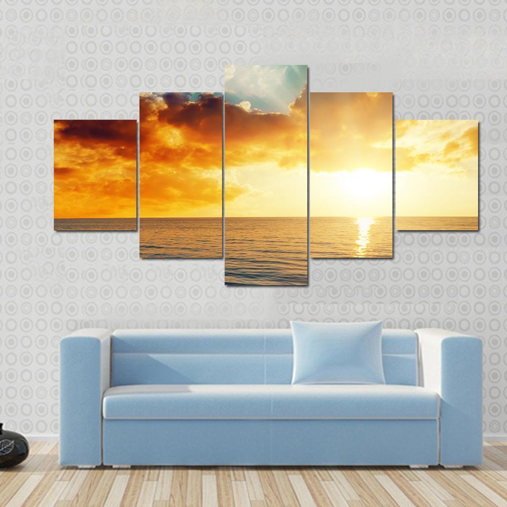 Beautiful Sunset Over The Sea – Nature Canvas Wall Art