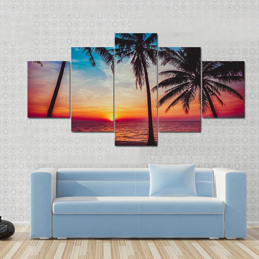 Beautiful Sunset Tropical Beach – Nature Canvas Wall Art