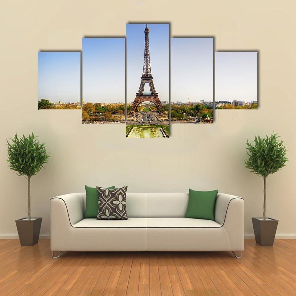 Beautiful View Of Eiffel Tower In Paris – Nature Canvas Wall Art
