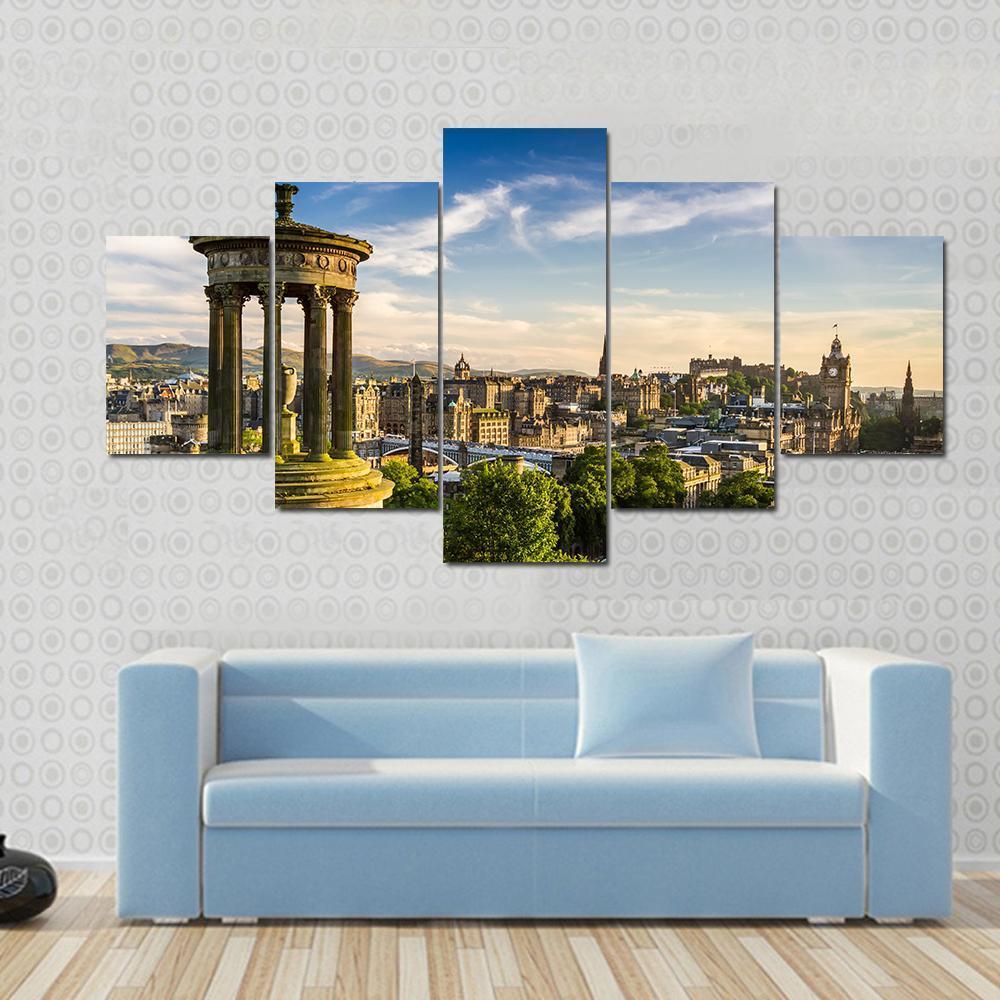 Beautiful View Of The City Of Edinburgh – Nature Canvas Wall Art