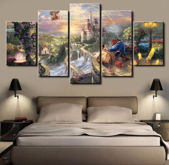 Beauty And The Beast 2 – Cartoon Canvas Wall Art