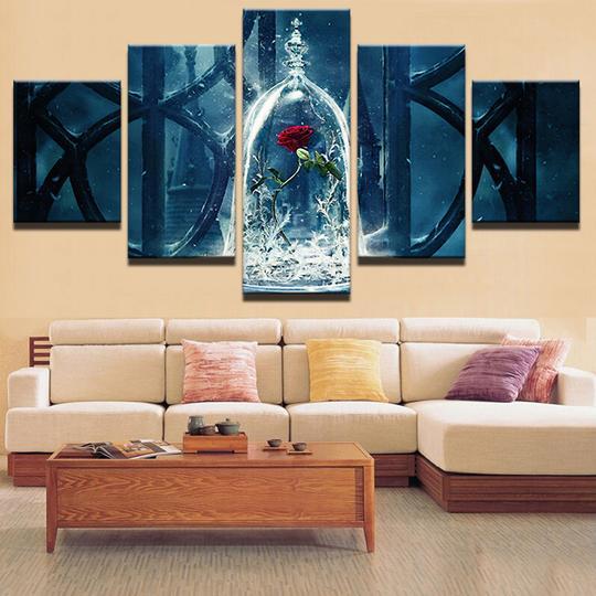 Beauty And The Beast Enchanted Rose – Movie Canvas Wall Art