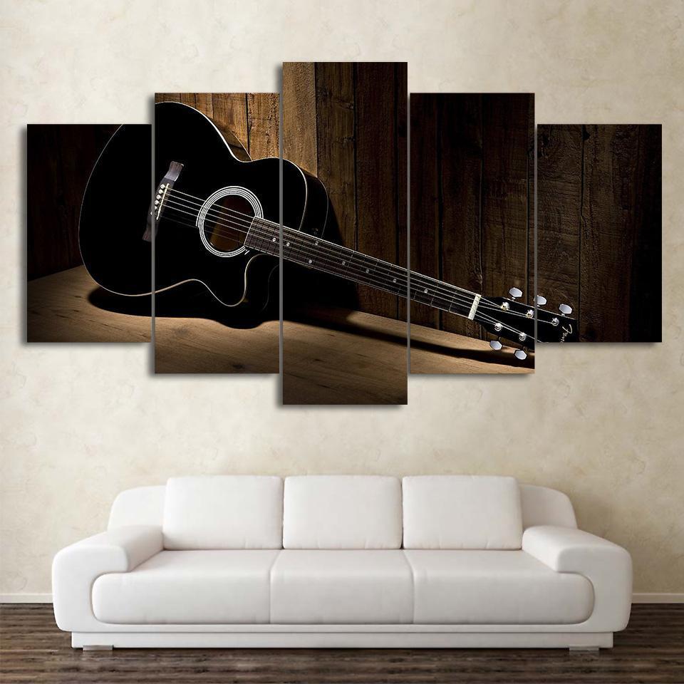 Bedroom Music Guitar Vintage – Music Canvas Wall Art
