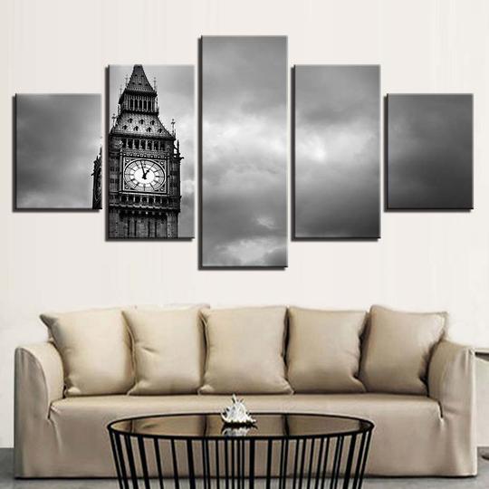 Big Ben In Black And White London England – Nature Canvas Wall Art