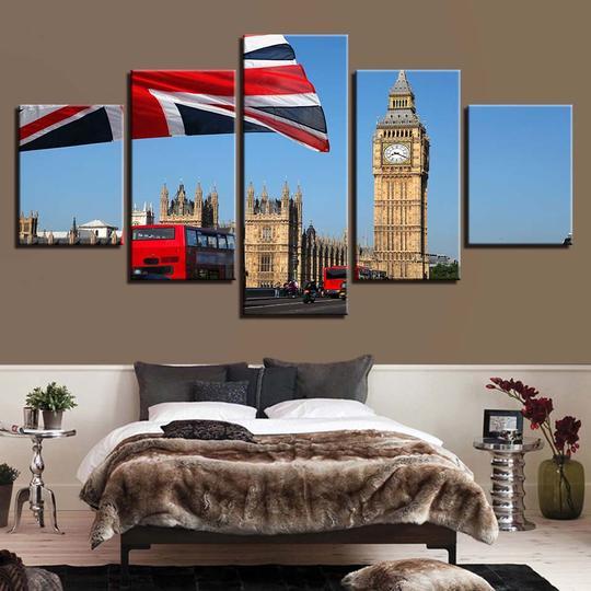 Big Ben Union Jack London England – Nature Canvas Wall Art