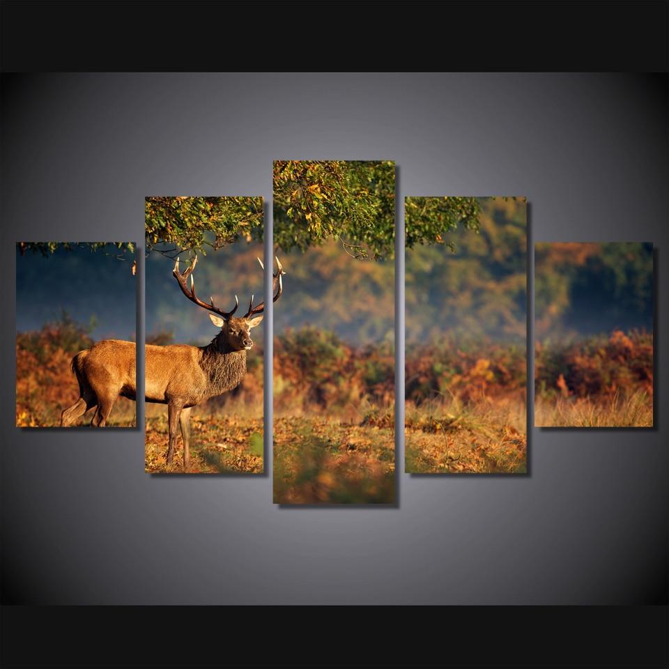 Big Deer Under Tree – Animal Canvas Wall Art