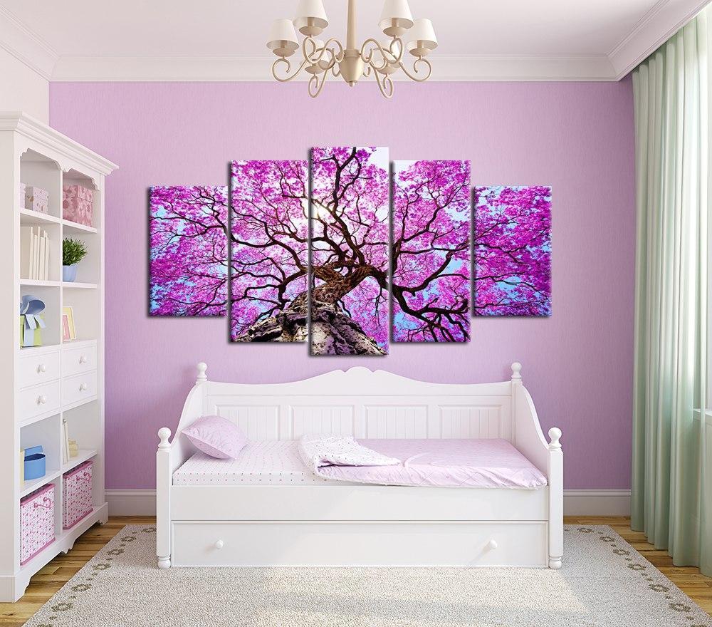Big Pink Tree Nature Landscape – Nature Canvas Wall Art
