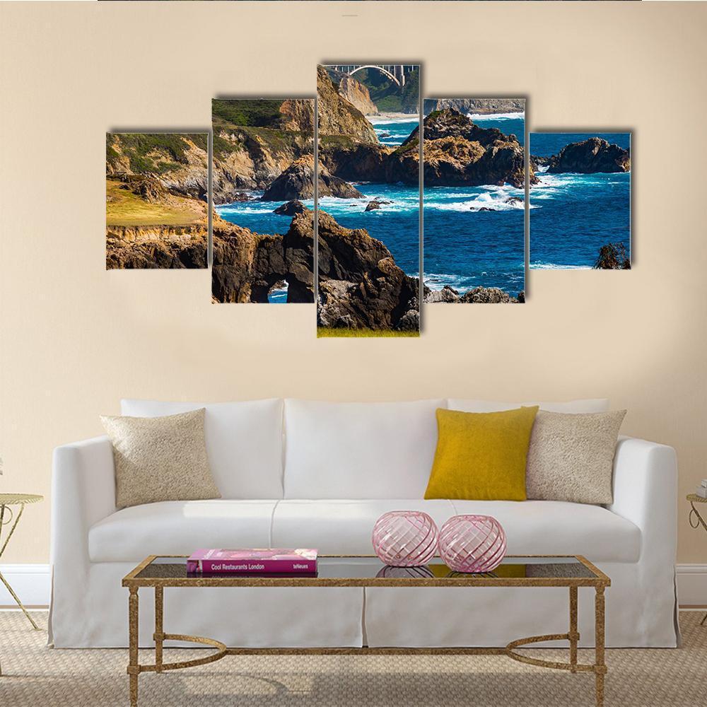 Big Sur Coast At The Bixby Creek Bridge – Nature Canvas Wall Art