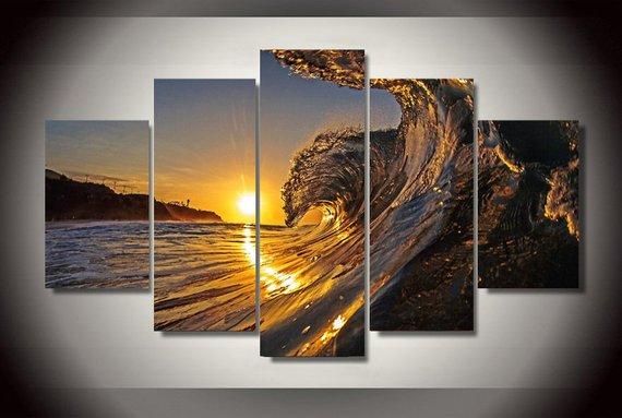 Big Wave Beach Large – Nature Canvas Wall Art