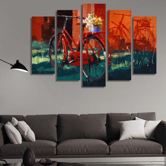 Bike Red – Automative Canvas Wall Art