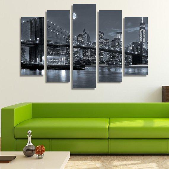 Black And White A Bridge – Abstract Canvas Wall Art