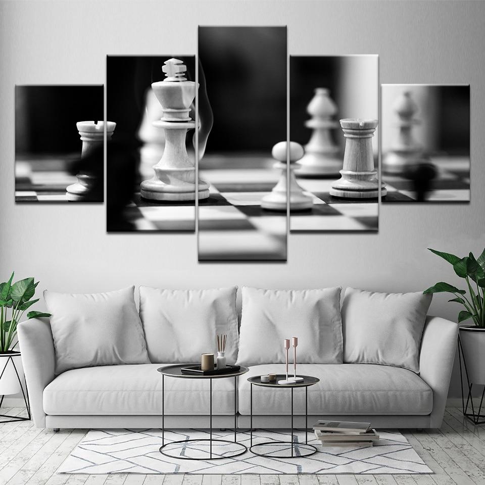 Black And White Chess 01 – Gaming Canvas Wall Art