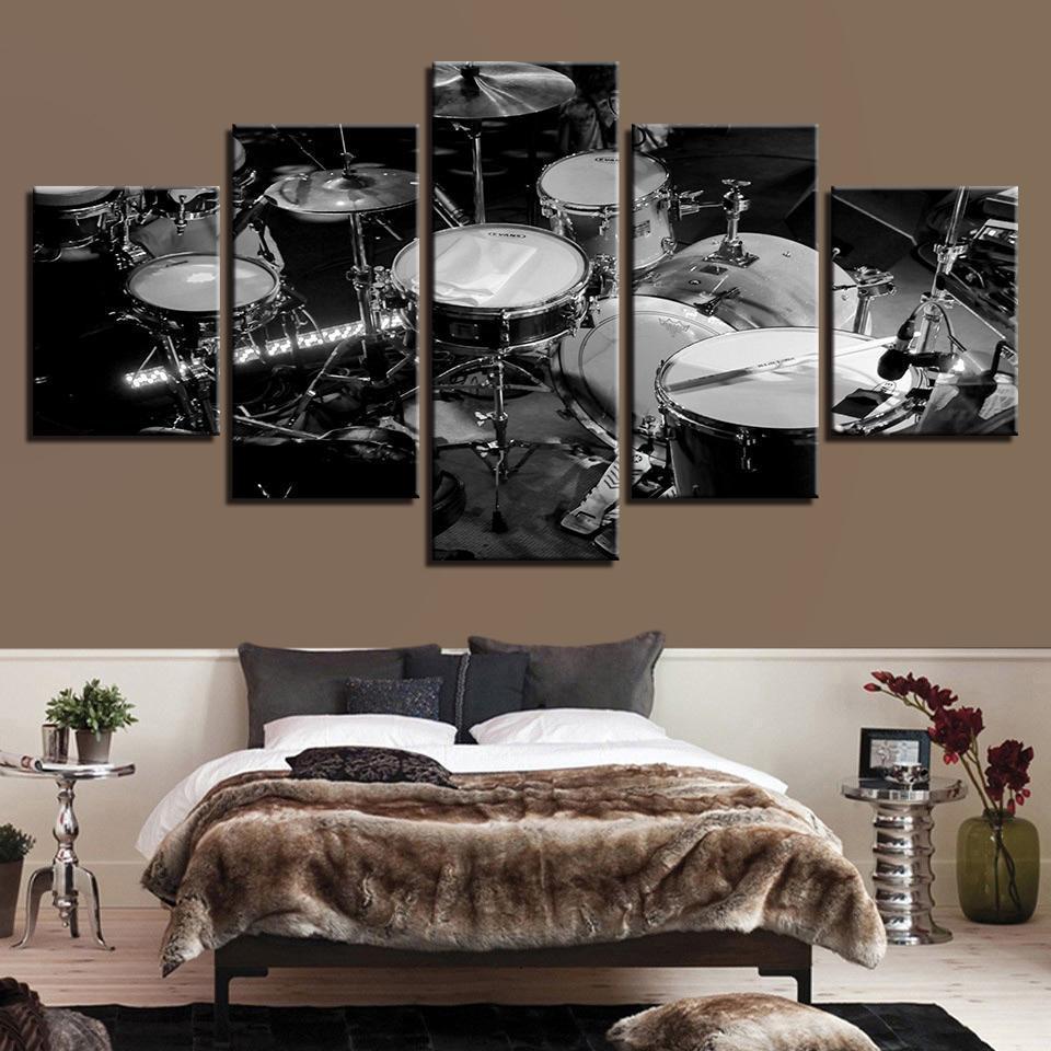 Black And White Drums Music – Canvas Wall Art