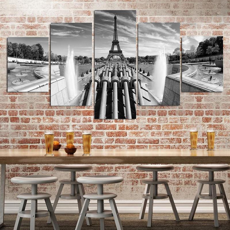 Black And White Eiffel Tower – Nature Canvas Wall Art