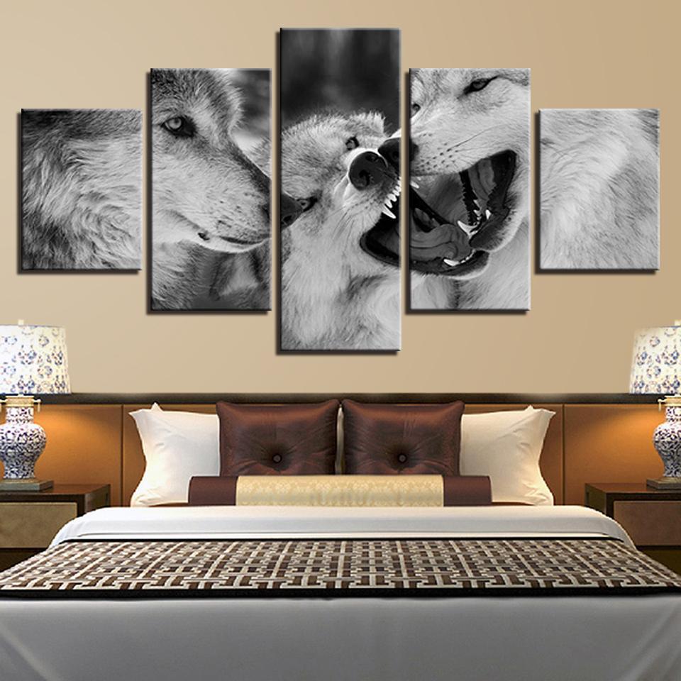 Black And White Wolf – Animal Canvas Wall Art