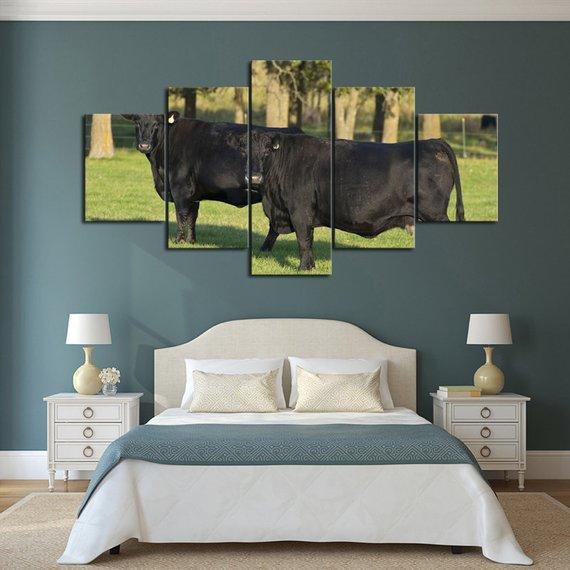 Black Angus Bulls – Animal Canvas Wall Art